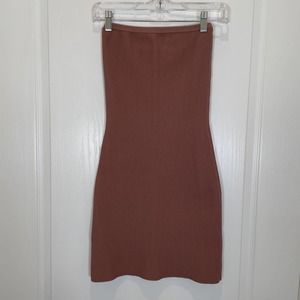 Babaton Aritzia Essamba Ribbed Strapless Tube Dress in Blush Pink XS